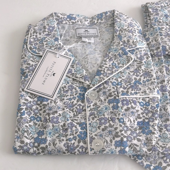 PETITE PLUME Fleur D’Azur Kids Chemical Free Flame Resistant Pajama Set Size 5 - Picture 4 of 7